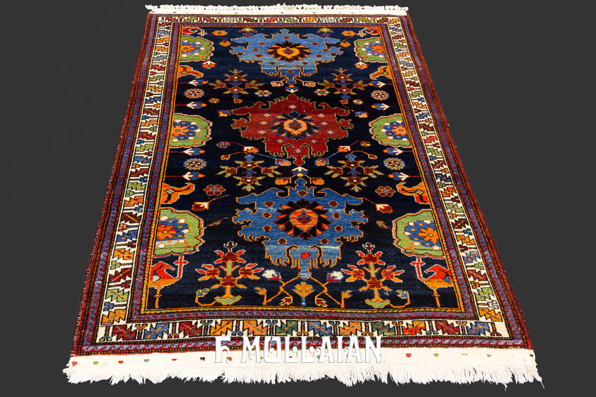 Bold-design Persian Hamadan Antique Hand-Knotted Rug n°:836204